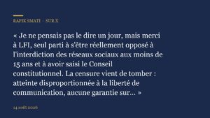 Je ne pensais pas le dire un jour, mais merci à LFI, seul parti à s'être réellement opposé…