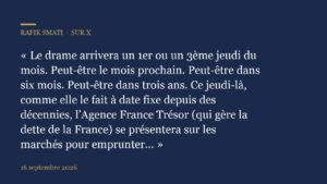 Le drame arrivera un 1er ou un 3ème jeudi du mois.