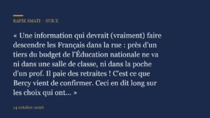 Près d'un tiers du budget de l'Éducation nationale paie des retraites : Bercy le confirme